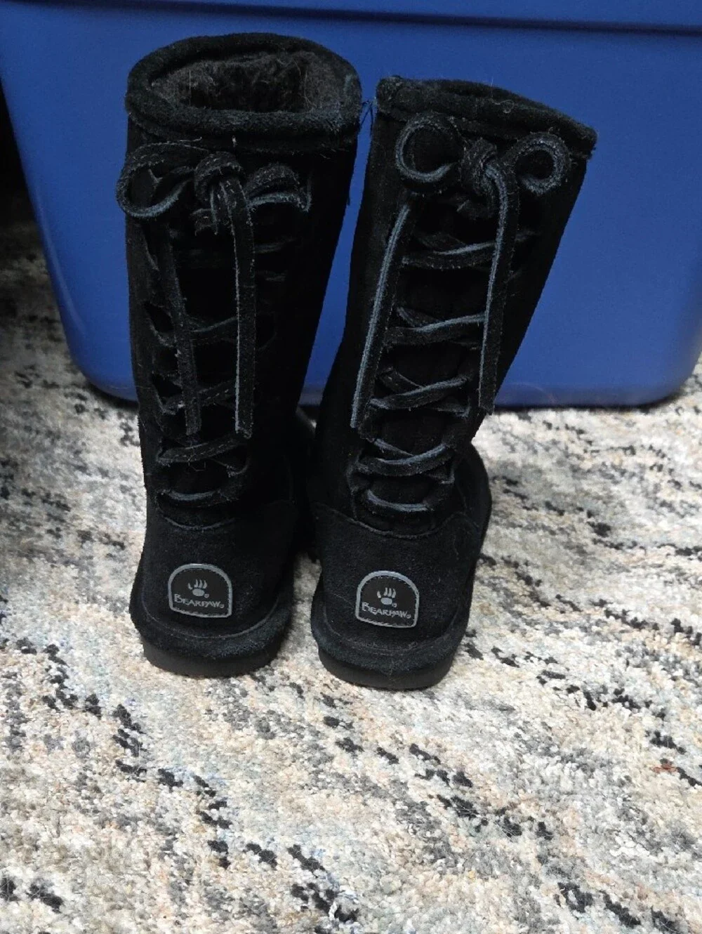 BearPaw Black Suede Winter Boots